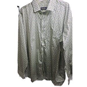 Kay Bee Mens 100% Cotton Floral Print Boho Preppy Long Sleeve Dress Shirt Sz XL